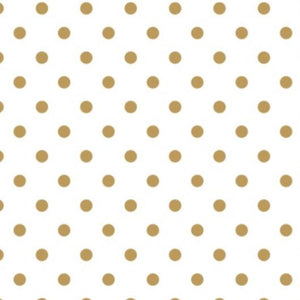 Mini gold polka dots on white