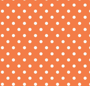 Orange with white polka dots